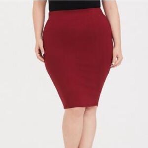 Burgundy pencil skirt